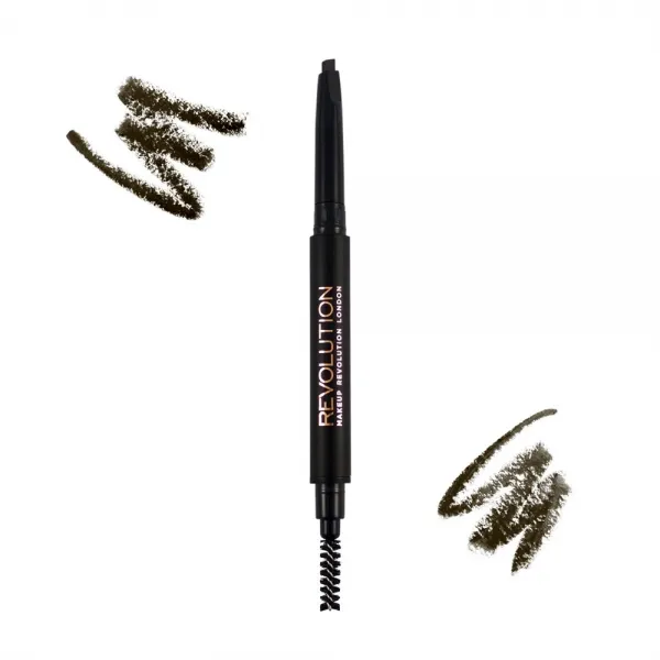 Revolution creion pentru sprancene - Duo Brow Pencil - Dark Brown