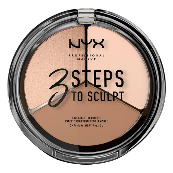 NYX Professional Makeup paleta pentru conturarea fetei - 3 Steps To Sculpt Face Sculpting Palette – Fair (3STS01)