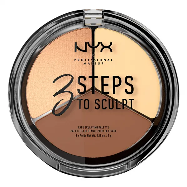 NYX Professional Makeup paleta pentru conturarea fetei - 3 Steps To Sculpt Face Sculpting Palette – Light (3STS02)