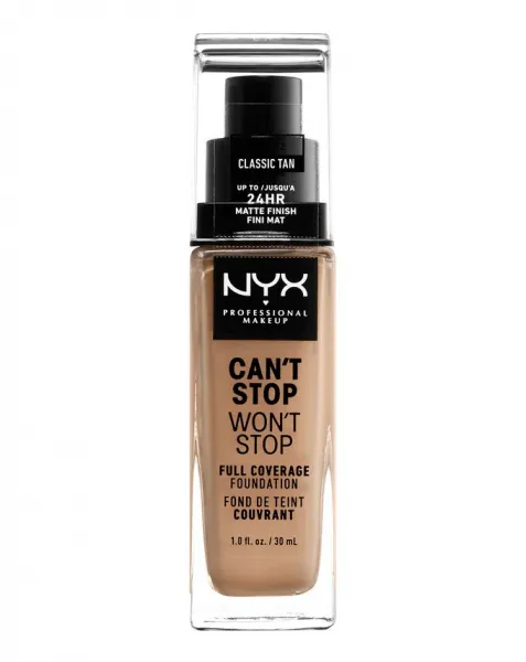 NYX Professional Makeup fond de ten - Can't Stop Won't Stop Full Coverage Foundation - Classic Tan (CSWSF12)