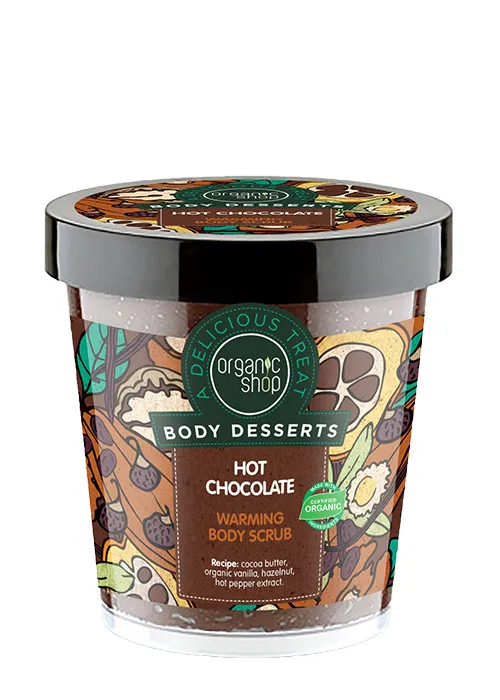 Organic Shop scrub pentru corp - Body Desserts Hot Chocolate Warming Body Scrub (450 ml)