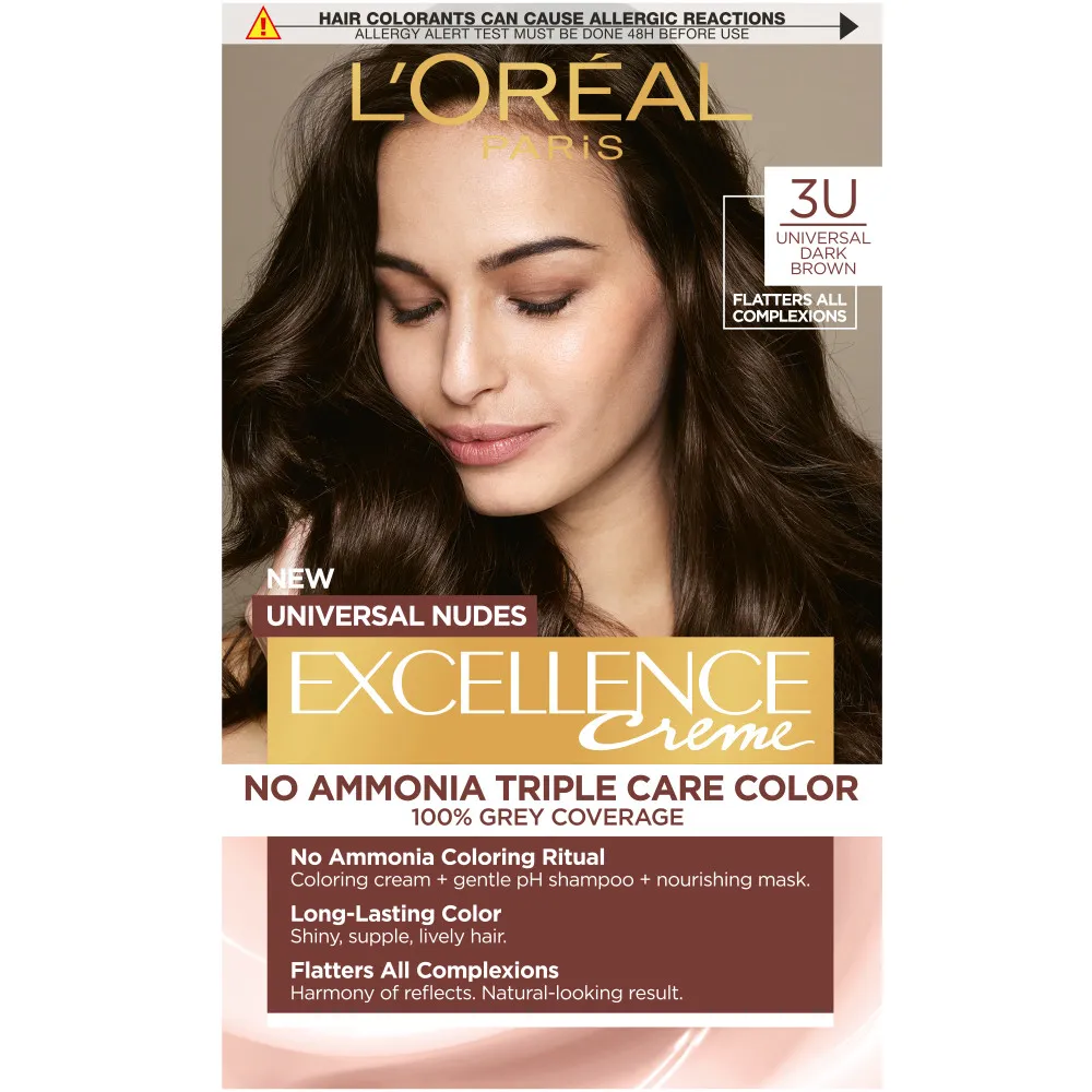 L’Oréal Paris vopsea de par - EXCELLENCE Nudes - 3U Universal Dark Brown