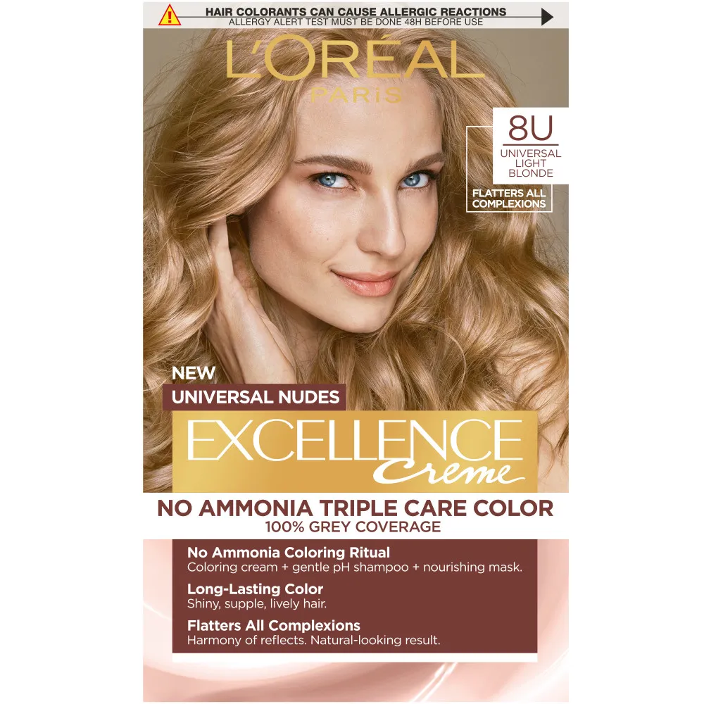 L’Oréal Paris vopsea de par - EXCELLENCE Nudes - 8U Universal Light Blonde