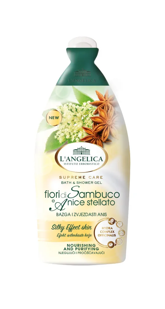 L'Angelica gel de dus - Bath & Shower Gel - Elderflower & Star Anise