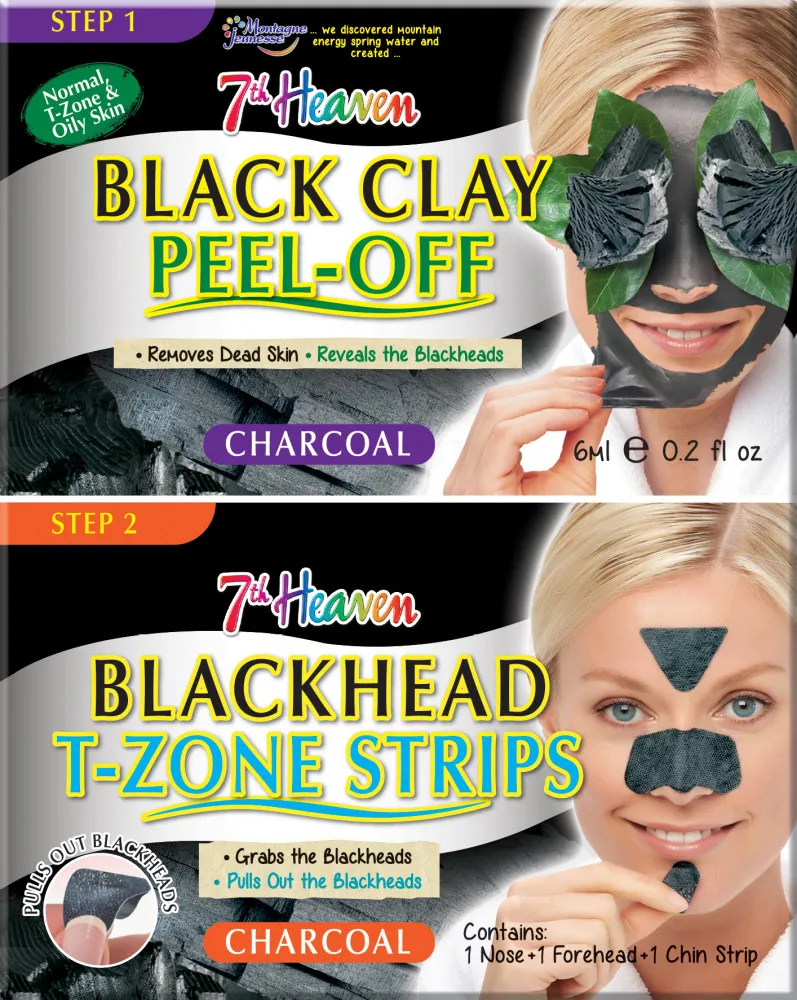 Montagne Jeunesse plasturi/masca pentru puncte negre - Black Clay Peel-Off / Blackhead T-Zone Strips