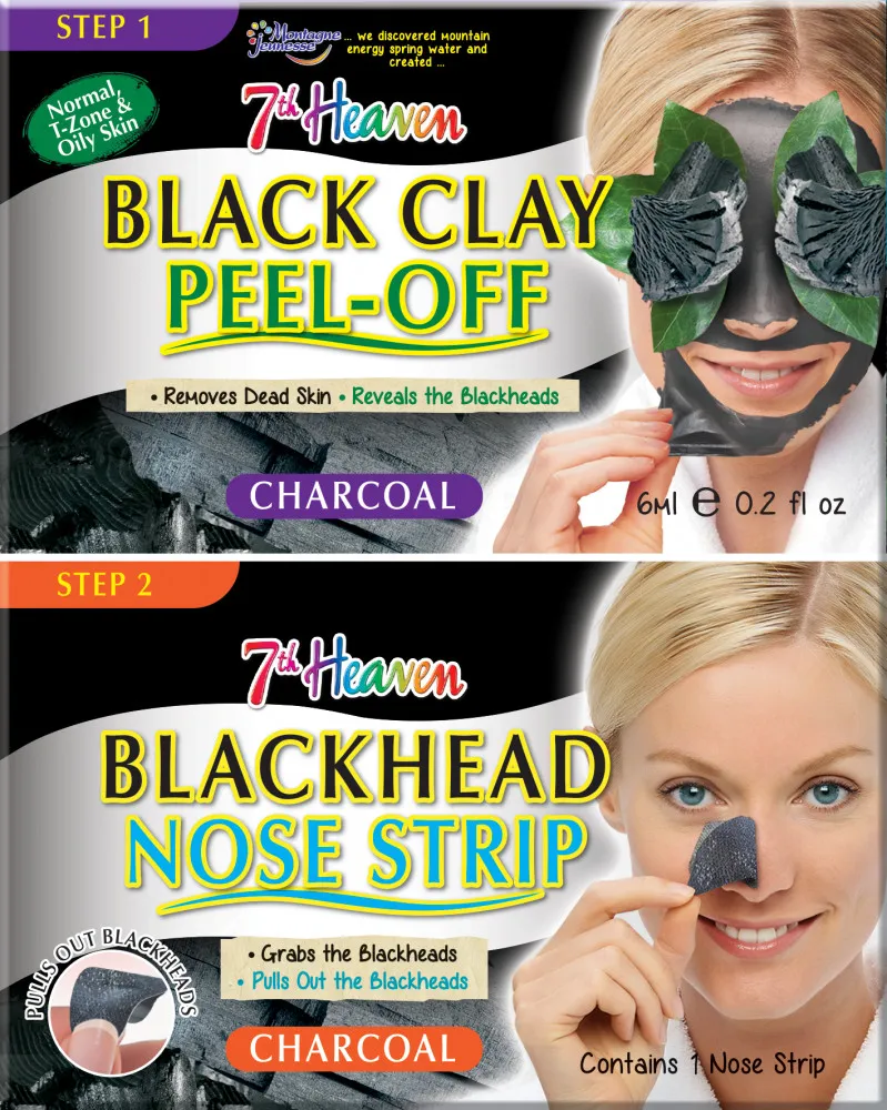 Montagne Jeunesse plasturi/masca pentru puncte negre - Black Clay Peel-Off / Blackhead Nose Strip