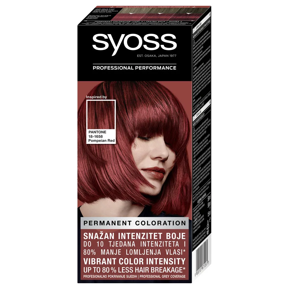 Syoss vopsea de păr Permanent Coloration - 18-1658 Pompeian Red