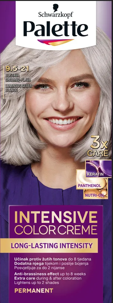 Schwarzkopf vopsea de par - Palette Intensive Color Creme - 9,5-21 Luminous Silver Blonde