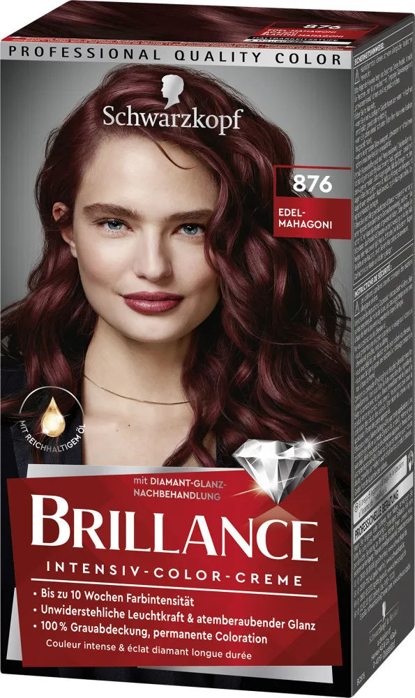 Schwarzkopf Brillance vopsea de par - Intensive Color Cream - 876 Noble Mahogany