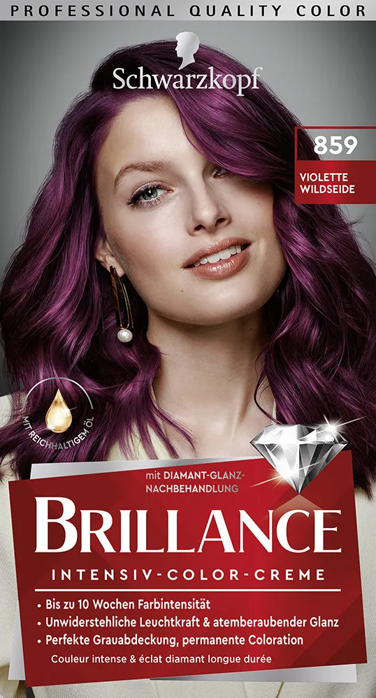 Schwarzkopf Brillance vopsea de par - Intensive Color Cream - 859 Silky Purple