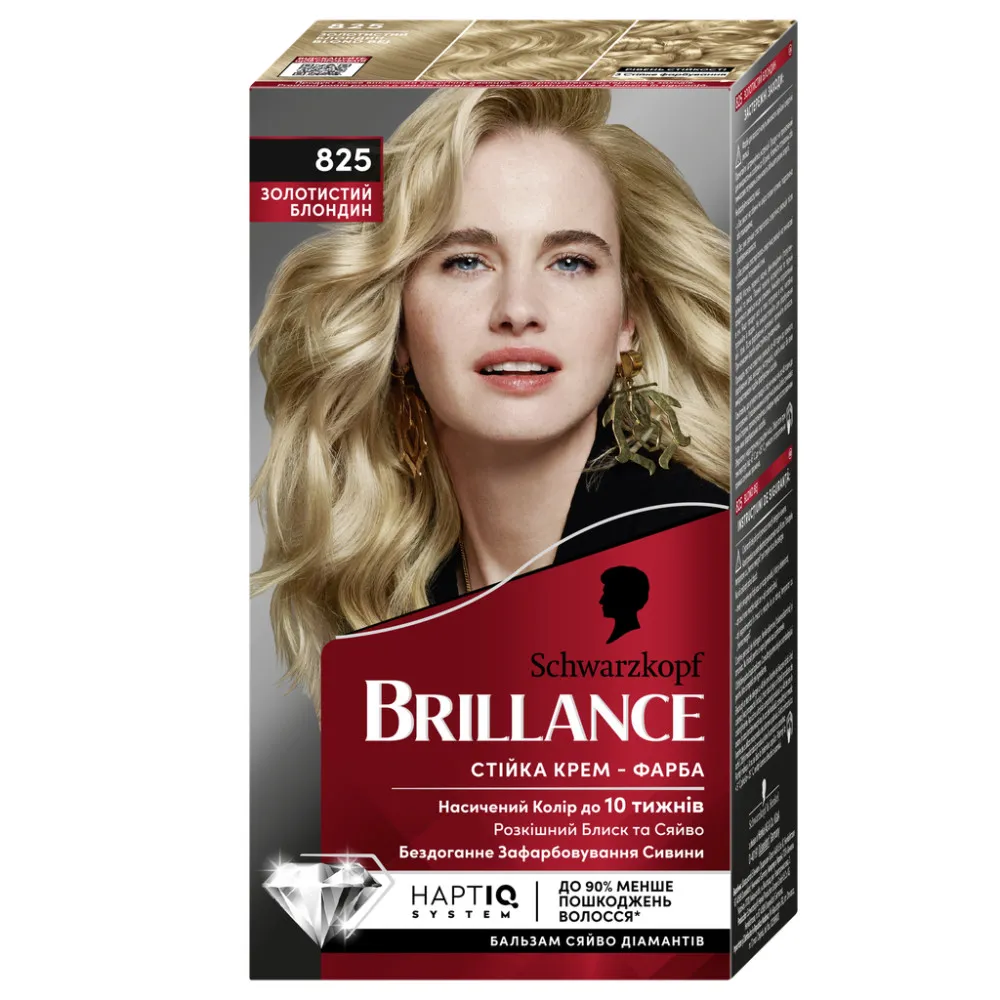 Schwarzkopf Brillance vopsea de par - Intensive Color Cream - 825 Beige Blond