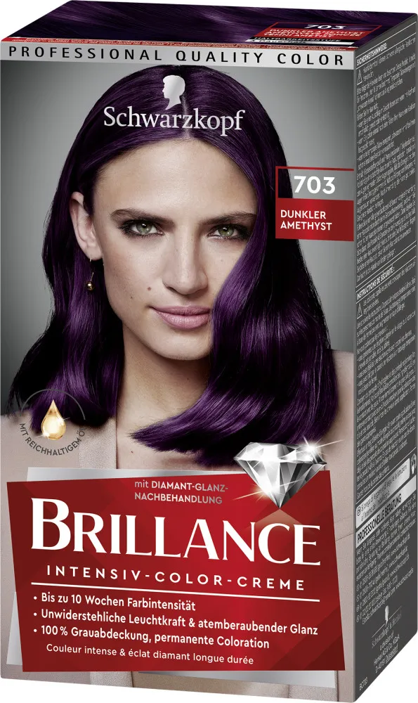 Schwarzkopf Brillance vopsea de par - Intensive Color Cream - 703  Dark Amethyst