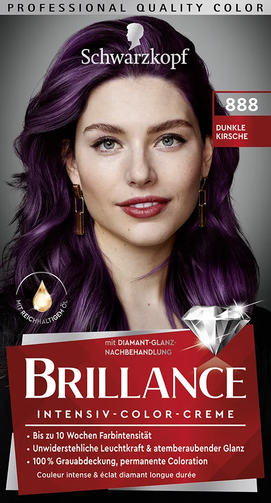 Schwarzkopf Brillance vopsea de par - Intensive Color Cream - 888 Dark Cherry