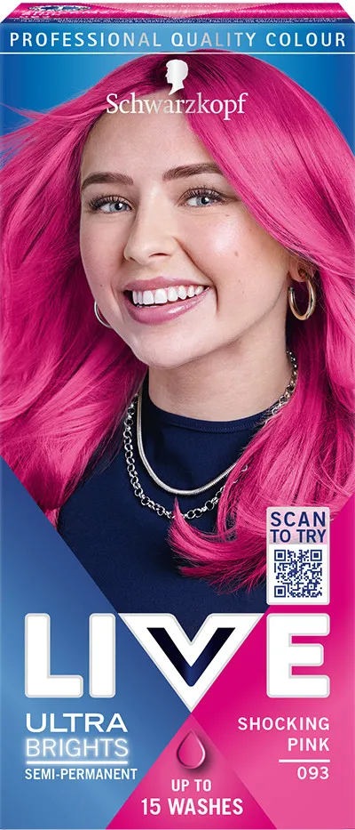 Schwarzkopf vopsea de par semi-permanenta - Live Ultra Brights Or Pastel - 93 Shocking Pink