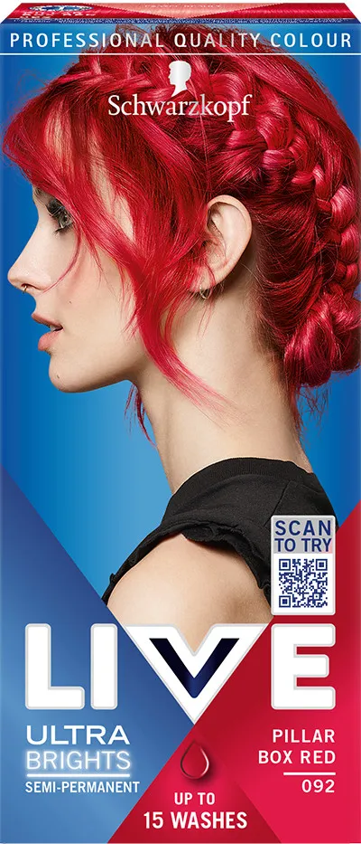 Schwarzkopf vopsea de par semi-permanenta - Live Ultra Brights Or Pastel - 92 Pillar Box Red