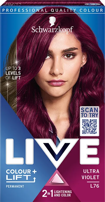 Schwarzkopf vopsea de par - Live Colour + Lift - L76 Ultra Violet