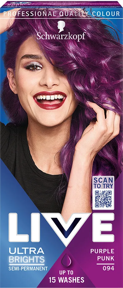 Schwarzkopf vopsea de par semi-permanenta - Live Ultra Brights Or Pastel - 094 Purple Punk