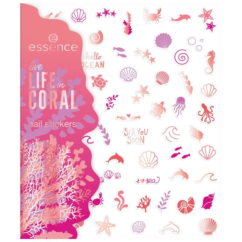 essence Live Life In Coral Nail Stickers - 01 It's A Reef Of Happiness!